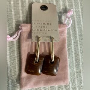 Anthropologie Marbled Resin Drop Earrings. New, never worn